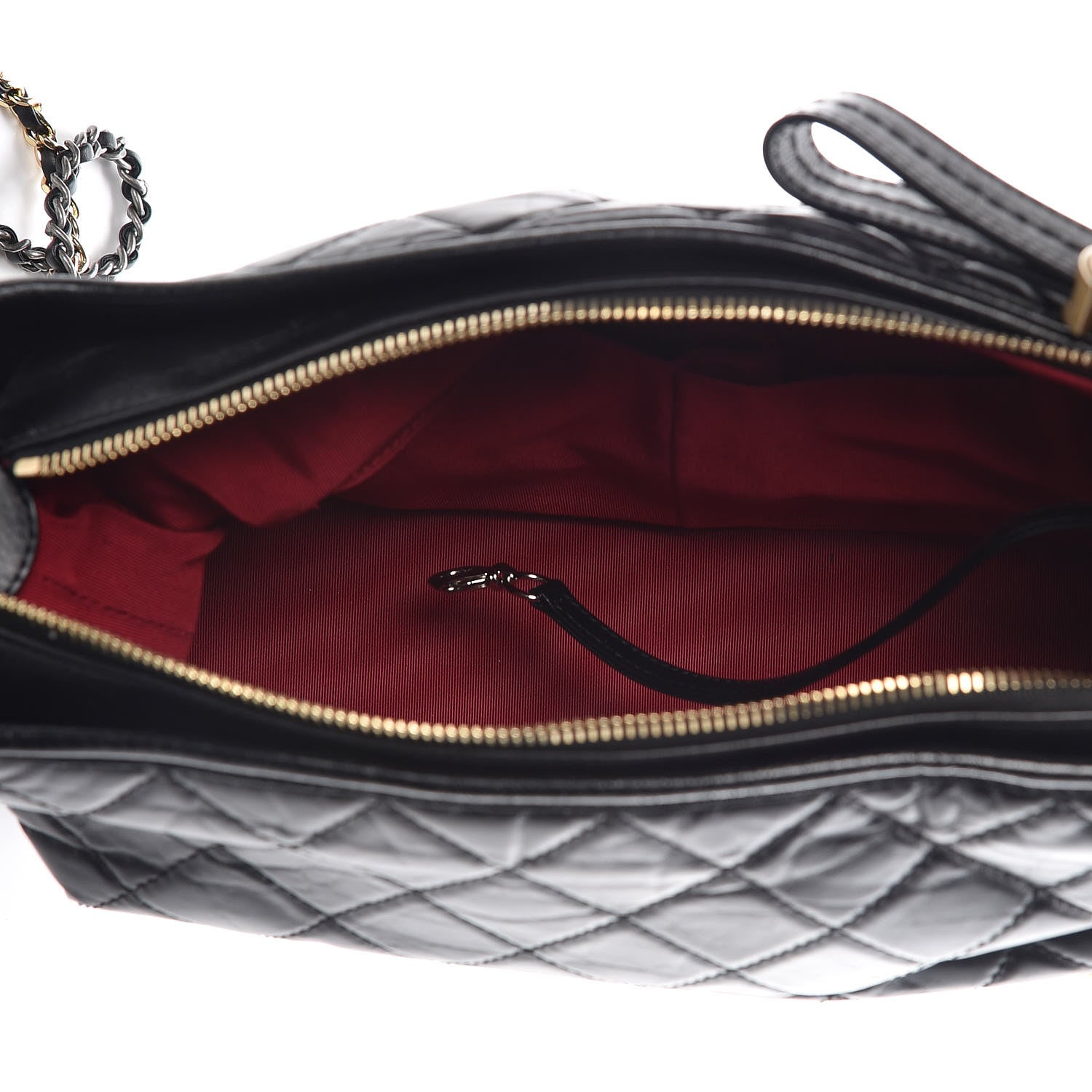Chanel Aged Calfskin Quilted Medium Gabrielle Hobo Black 5 of 9