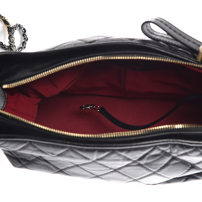 Chanel Aged Calfskin Quilted Medium Gabrielle Hobo Black 5 of 9
