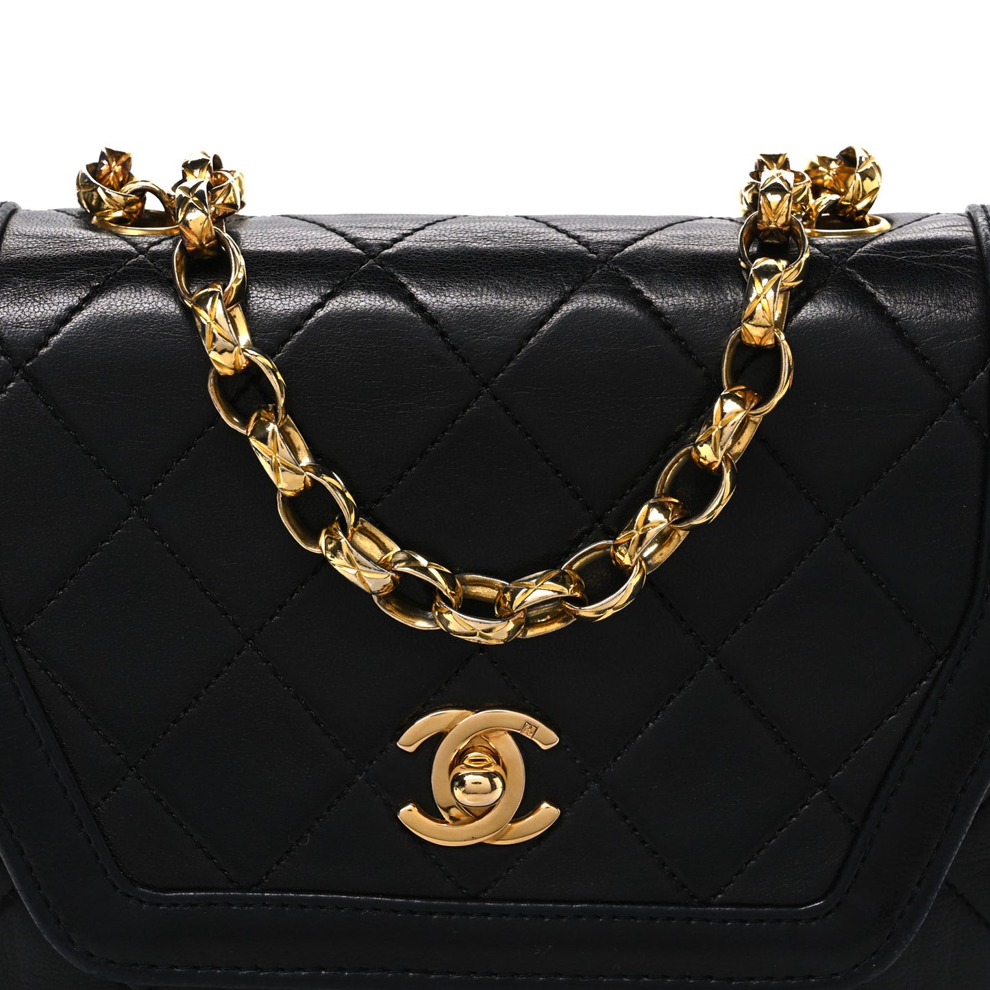 Lambskin Quilted Small Shoulder Bag Black