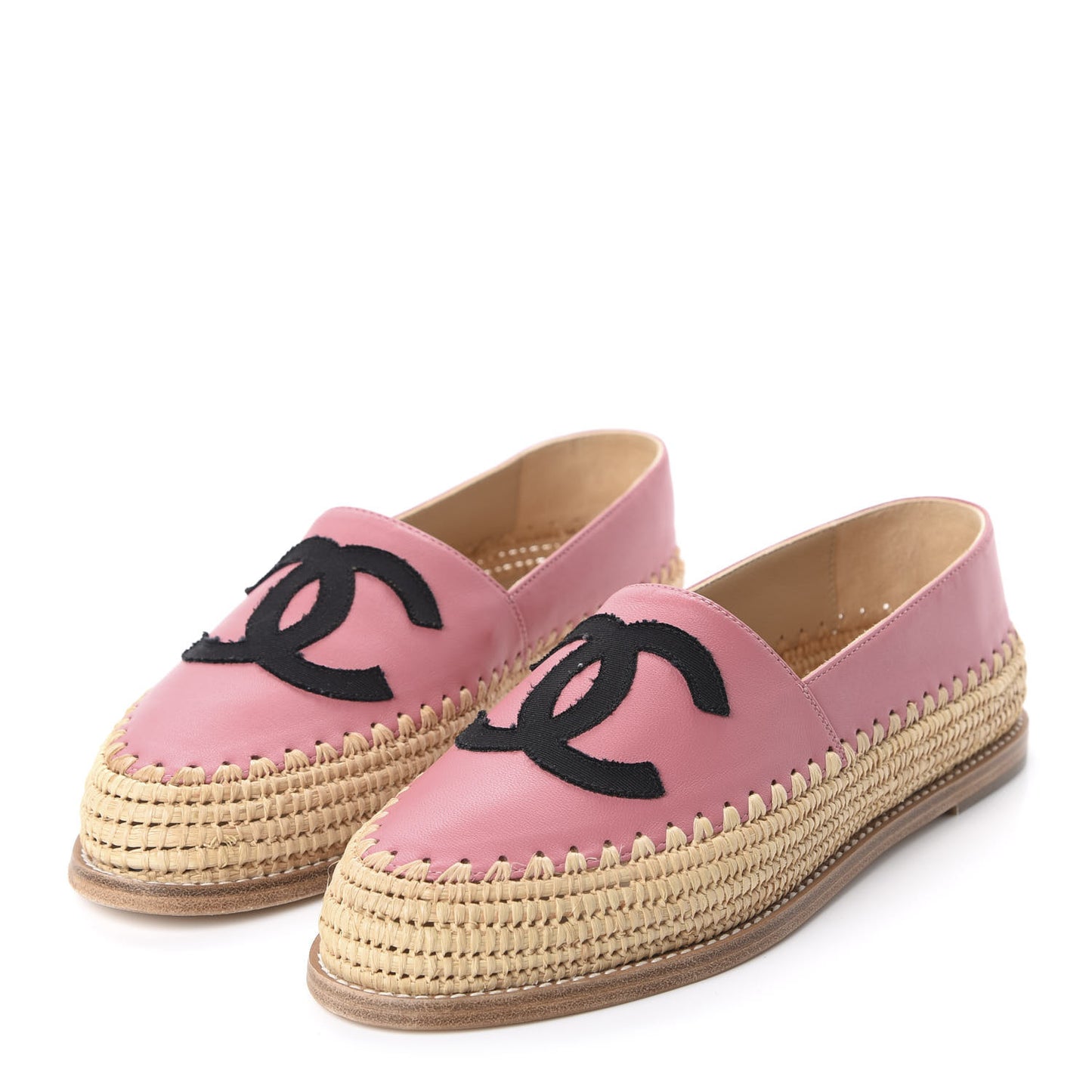 Lambskin Grosgrain CC Espadrilles 37 Pink