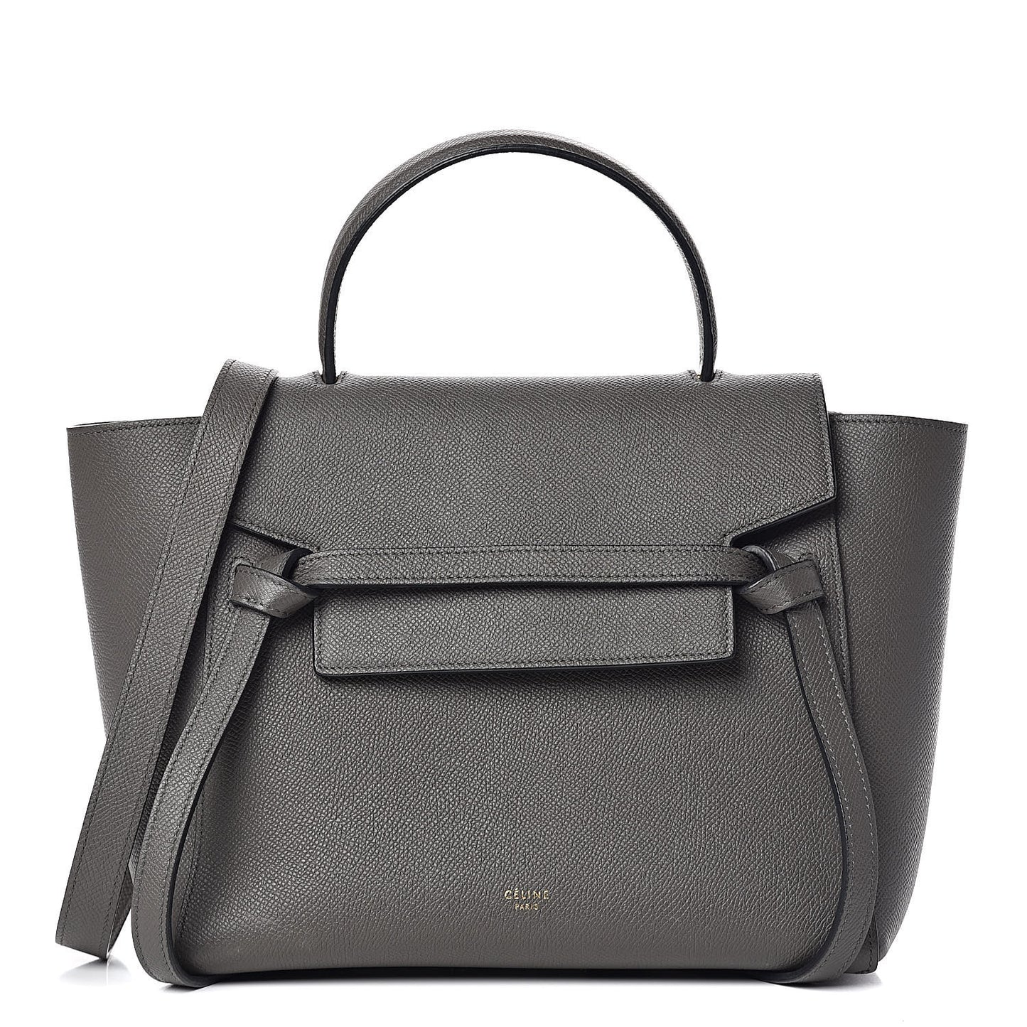 Baby Grained Calfskin Micro Belt Bag Grey