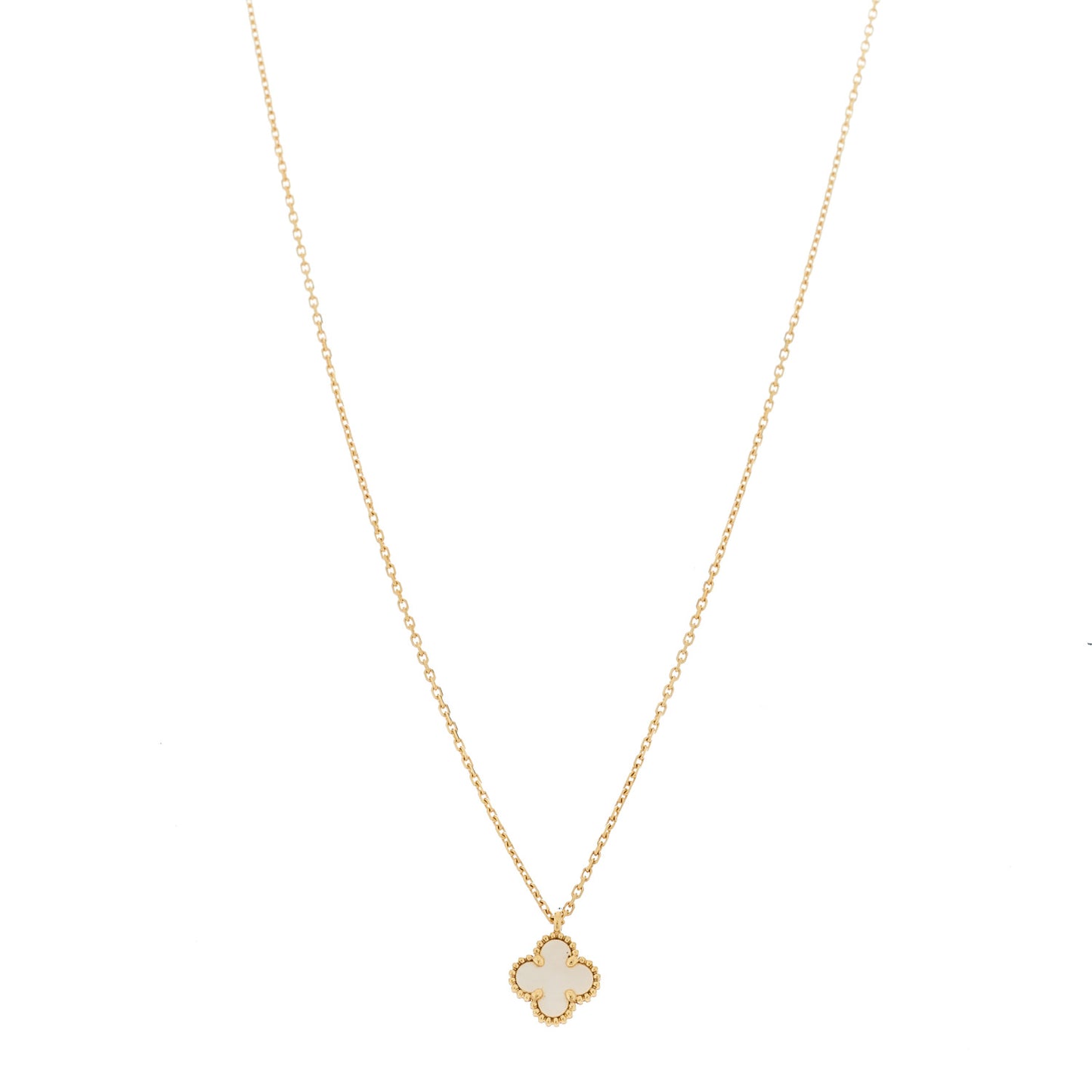 18K Yellow Gold Mother of Pearl Sweet Alhambra Pendant Necklace