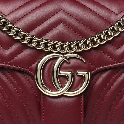 Gucci Calfskin Matelasse Medium GG Marmont Shoulder Bag Ancora Red 8 of 10