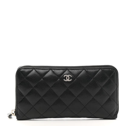 Chanel Caviar Quilted Large Gusset Zip Around Wallet Black 1 of 8