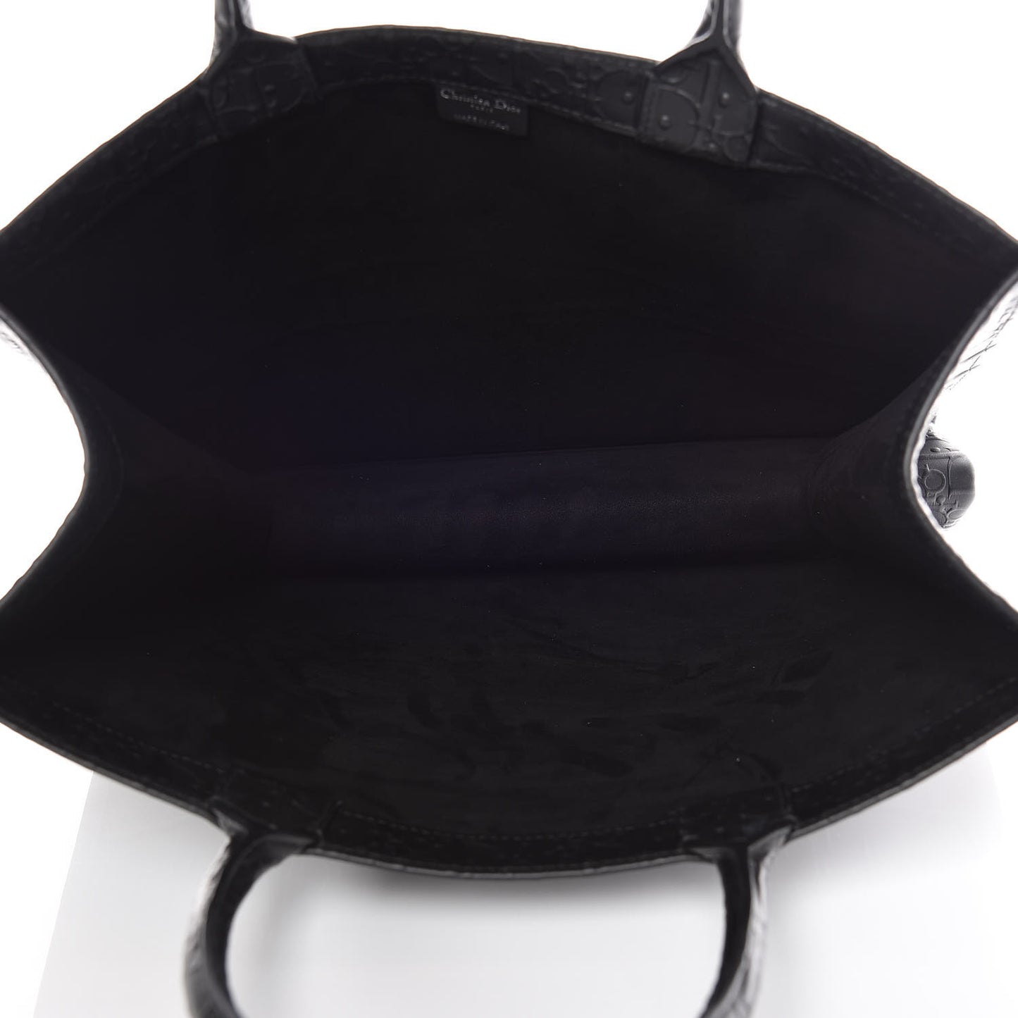 Oblique Calfskin Embossed Book Tote Black