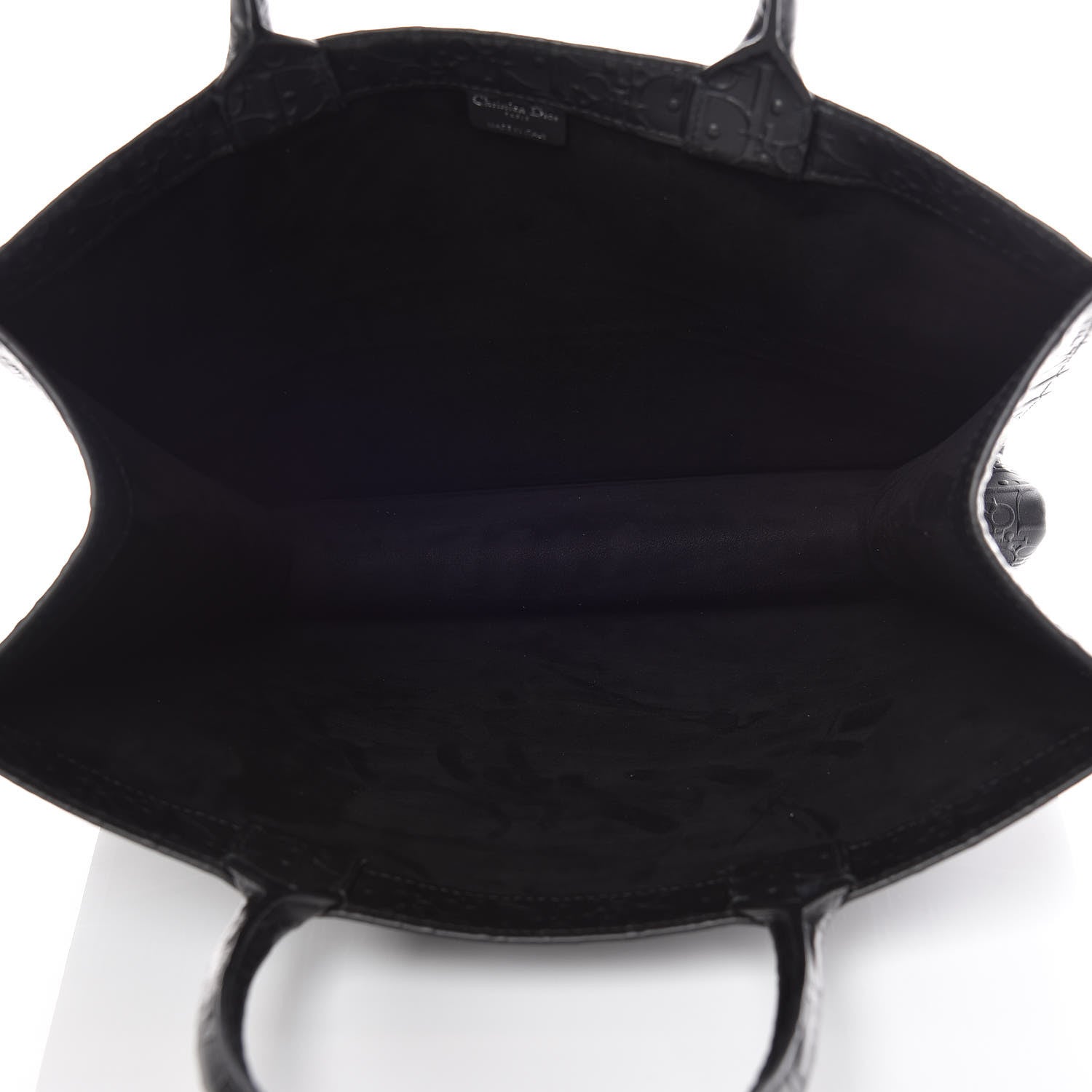 Christian Dior Oblique Calfskin Embossed Book Tote Black 5 of 9