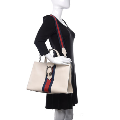 Gucci Calfskin Web Stripe Large Dionysus Tote Bag White 3 of 13