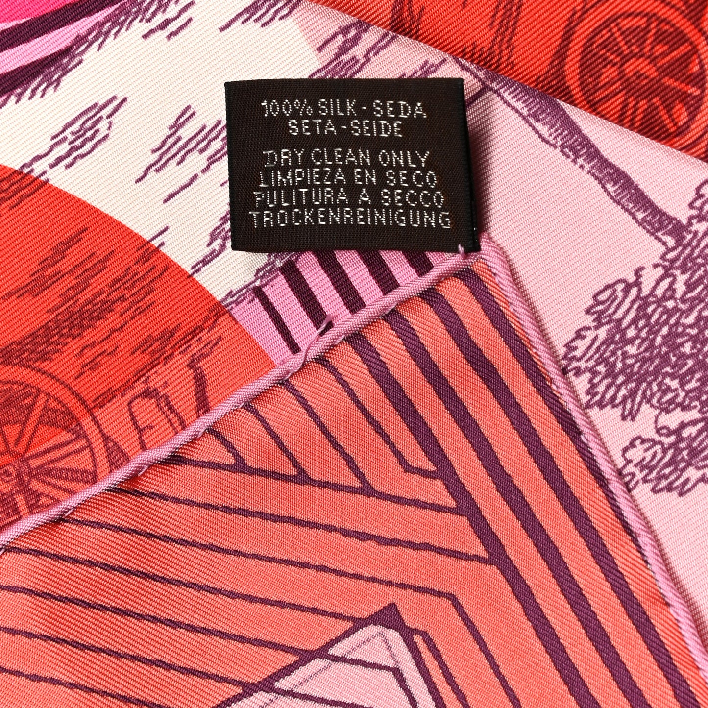 Silk Jeu Des Omnibus Remix Scarf 90 Rose Corail Fuchsia