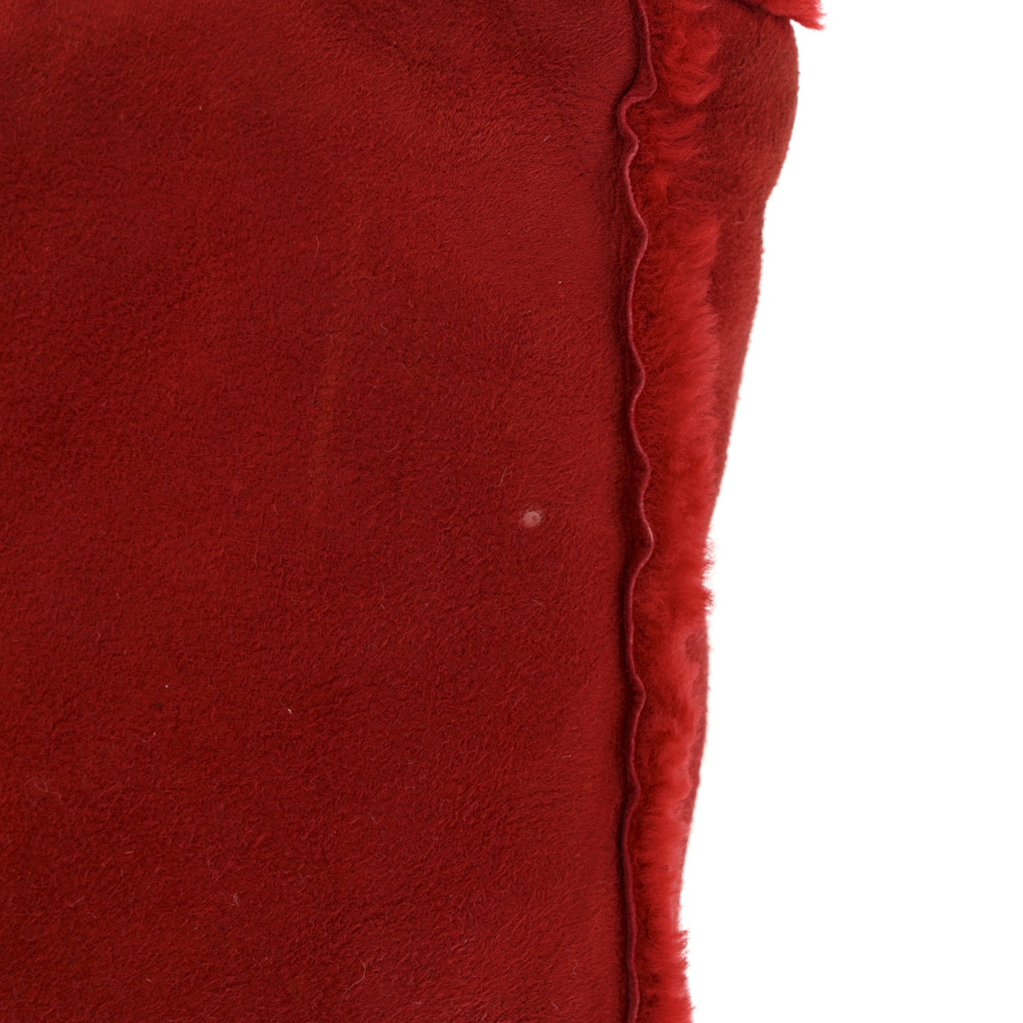 Suede Shearling Fur Handbag Red
