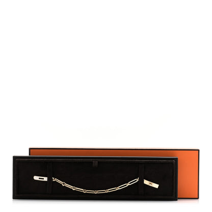 Hermes 18K Yellow Gold Diamond Pave PM Kelly Chaine Bracelet SH 4 of 4
