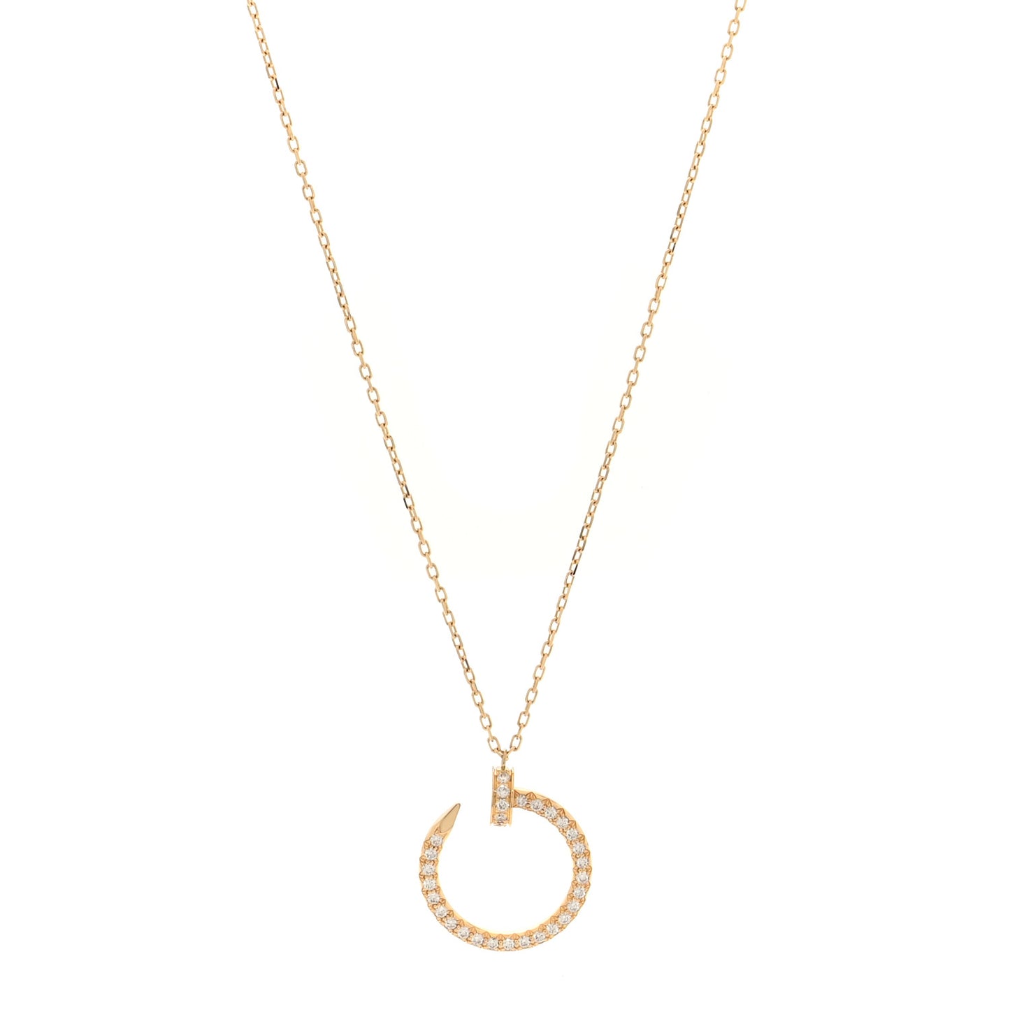 18K Yellow Gold Diamond Juste Un Clou Paved Pendant Necklace
