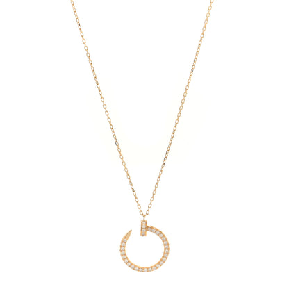 Cartier 18K Yellow Gold Diamond Juste Un Clou Paved Pendant Necklace 1 of 5