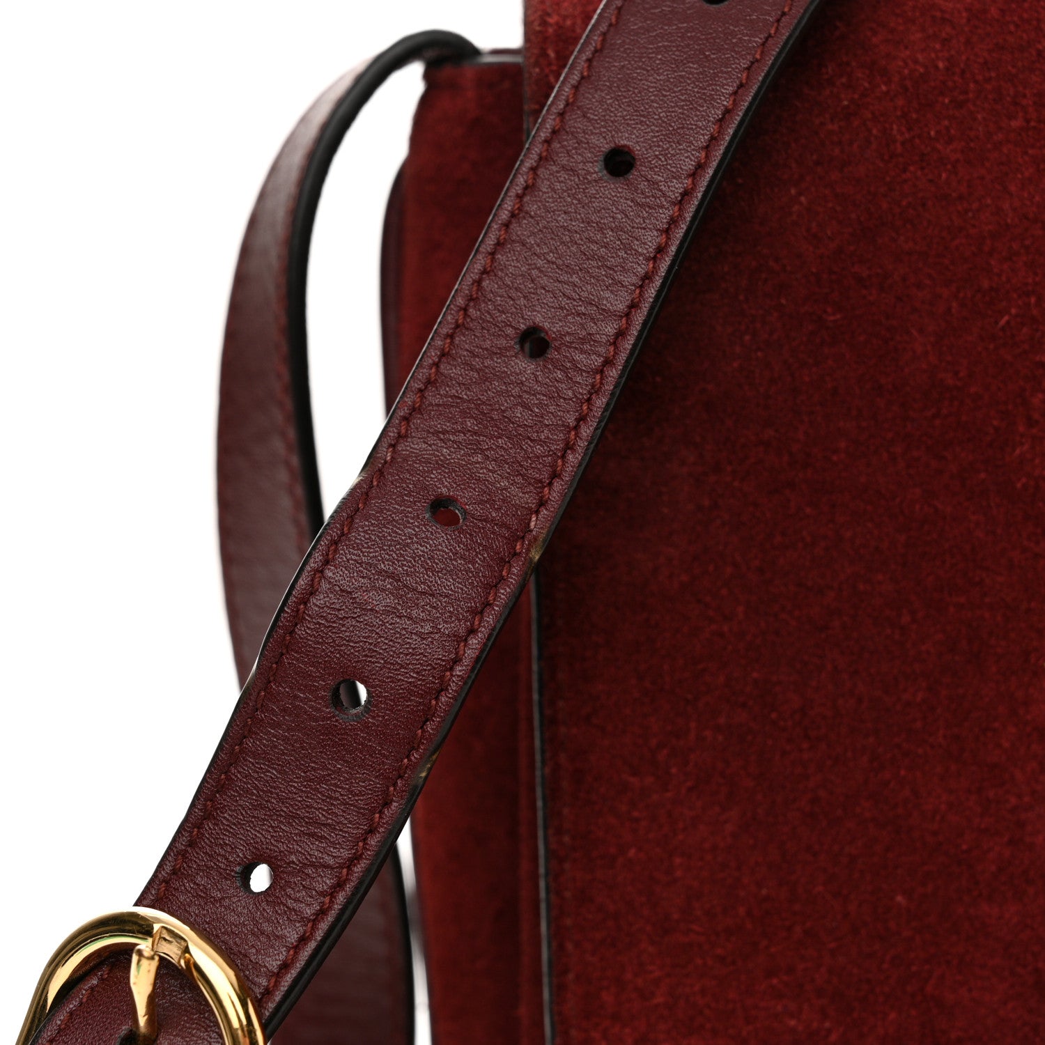 Gucci Suede Medium Arli Flap Shoulder Bag Vintage Bordeaux 15 of 15
