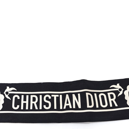 Christian Dior Silk Mexican Flowers Mitzah Scarf Black 3 of 3