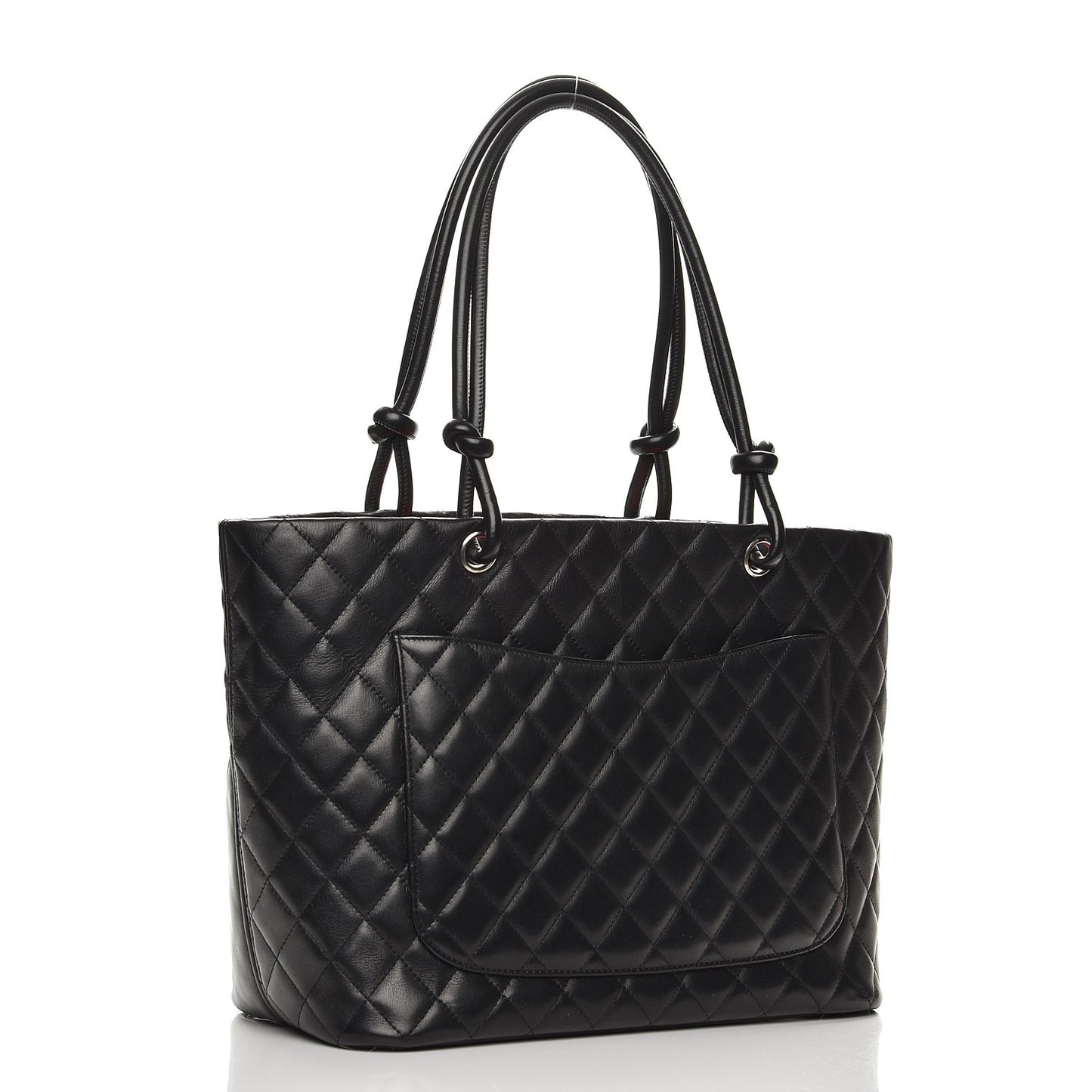 Calfskin Quilted Large Cambon Tote Black