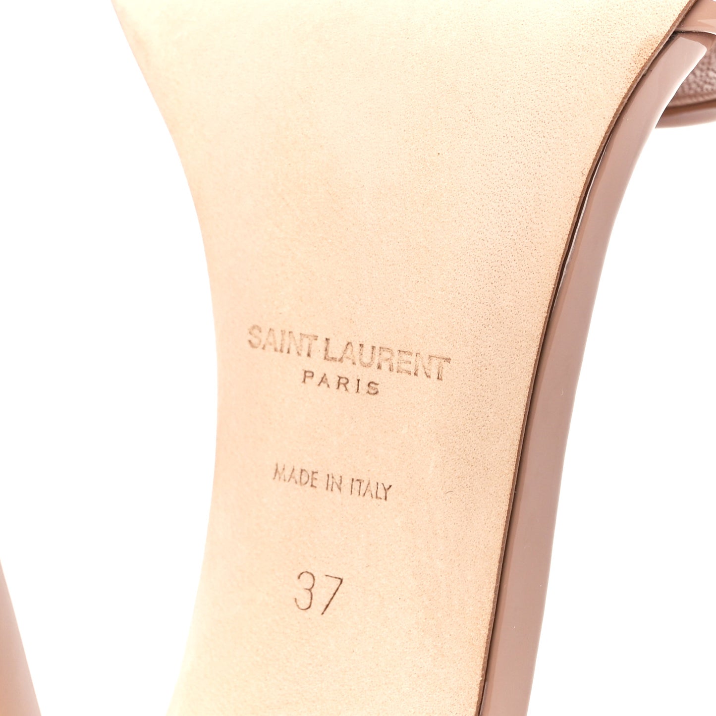 Patent Calfskin Amber 105 Ankle Strap Sandals 37 Nude