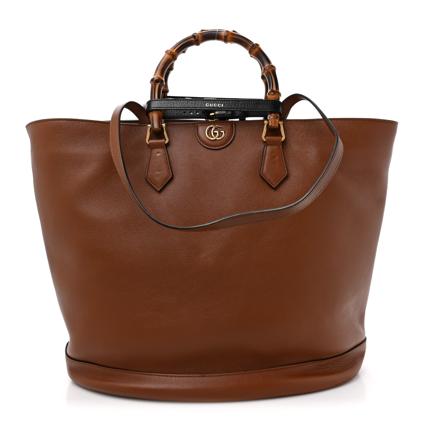 Calfskin Large Diana Round Tote Bag Cuir Black