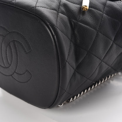 Chanel Lambskin Quilted Metallic Bubble Backpack Black 6 of 11