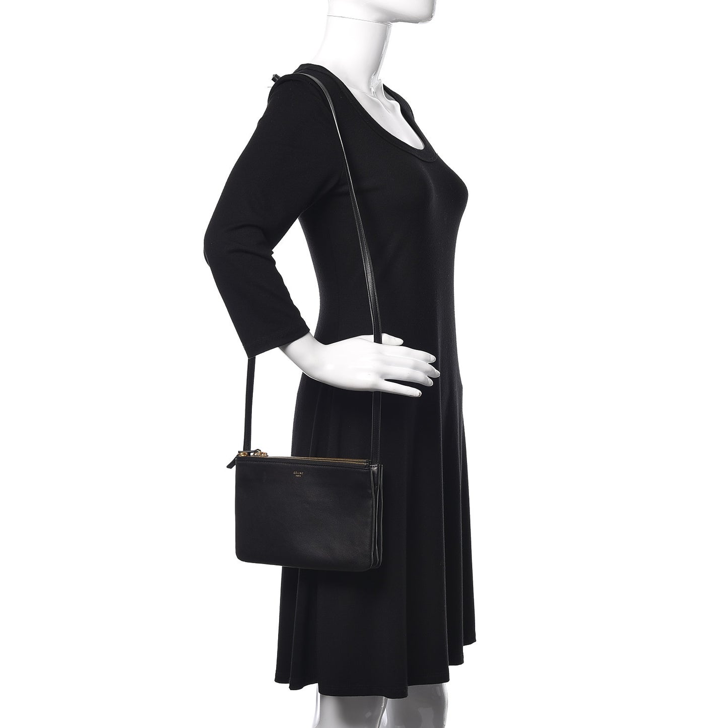Lambskin Small Trio Crossbody Bag Black