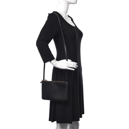 Celine Lambskin Small Trio Crossbody Bag Black 2 of 14