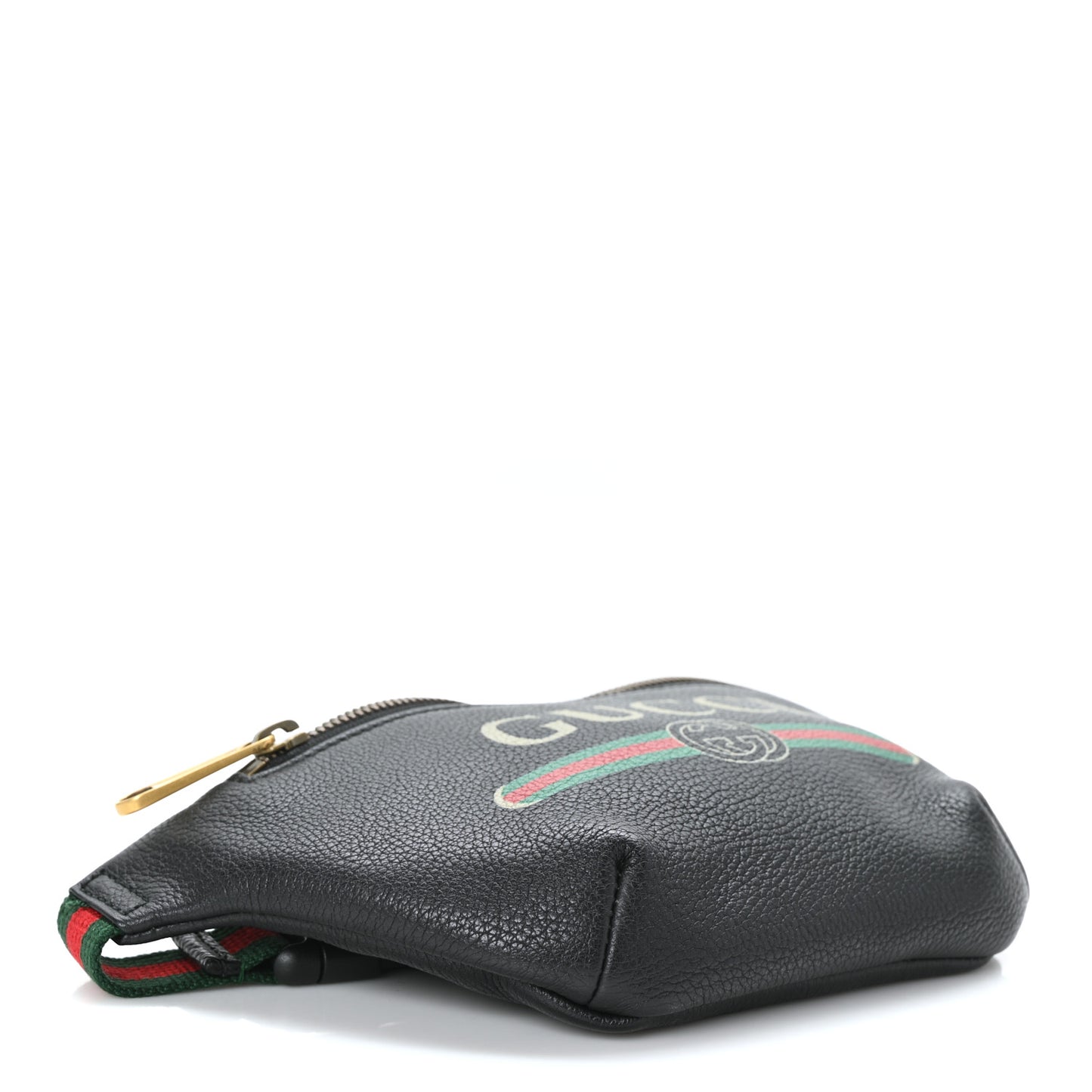 Grained Calfskin Small Logo Belt Bag Black