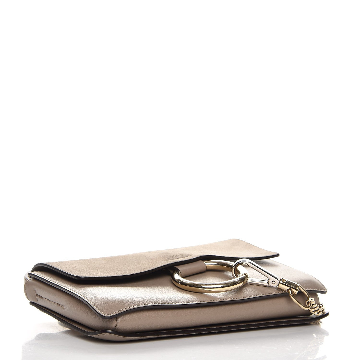 Chloe Suede Calfskin Small Faye Shoulder Bag Motty Grey 4 of 7