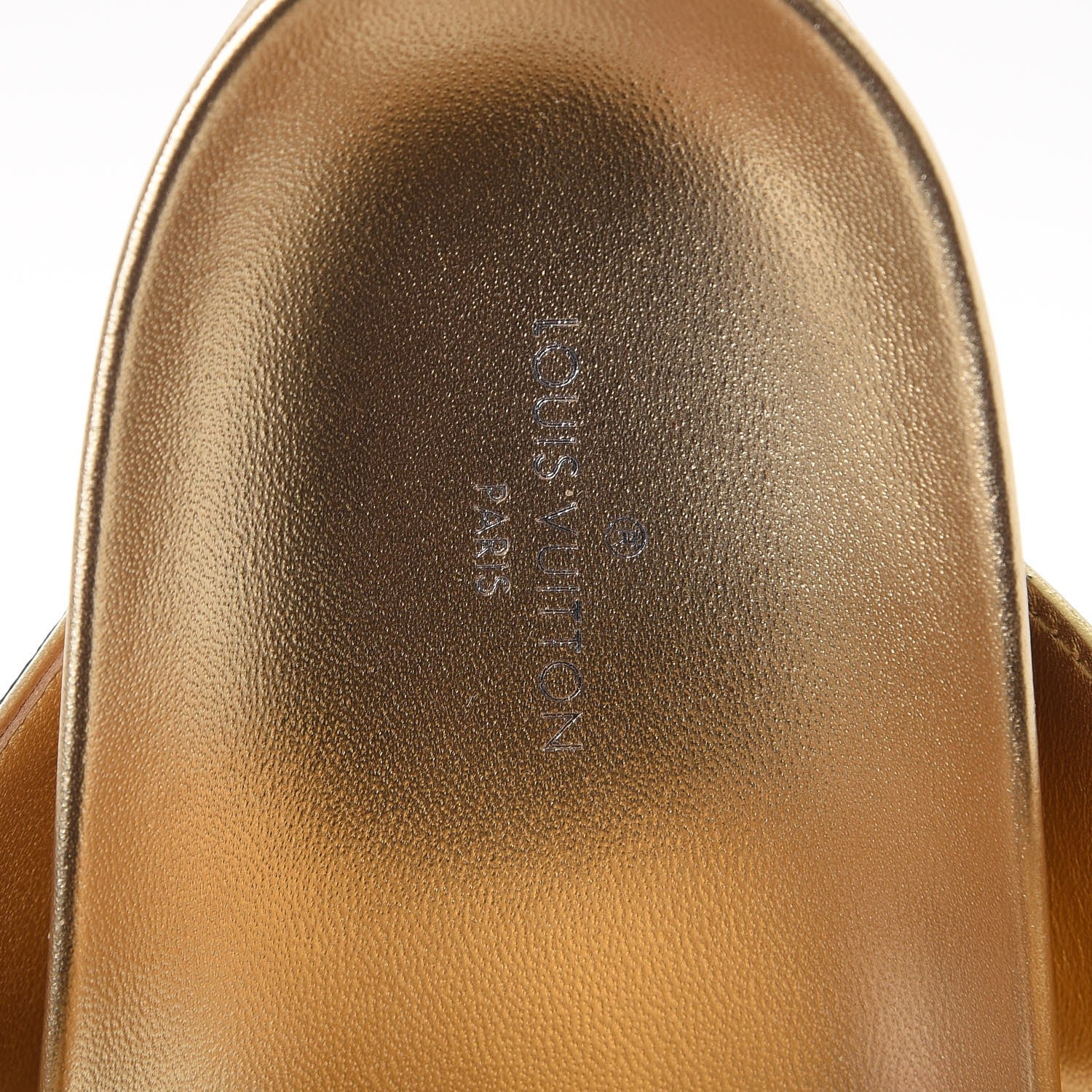 Louis Vuitton Patent Calfskin Monogram Metallic Bom Dia Mule Sandals 38 Gold 7 of 10