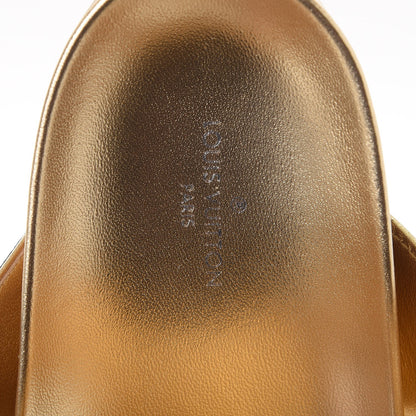 Louis Vuitton Patent Calfskin Monogram Metallic Bom Dia Mule Sandals 38 Gold 7 of 10