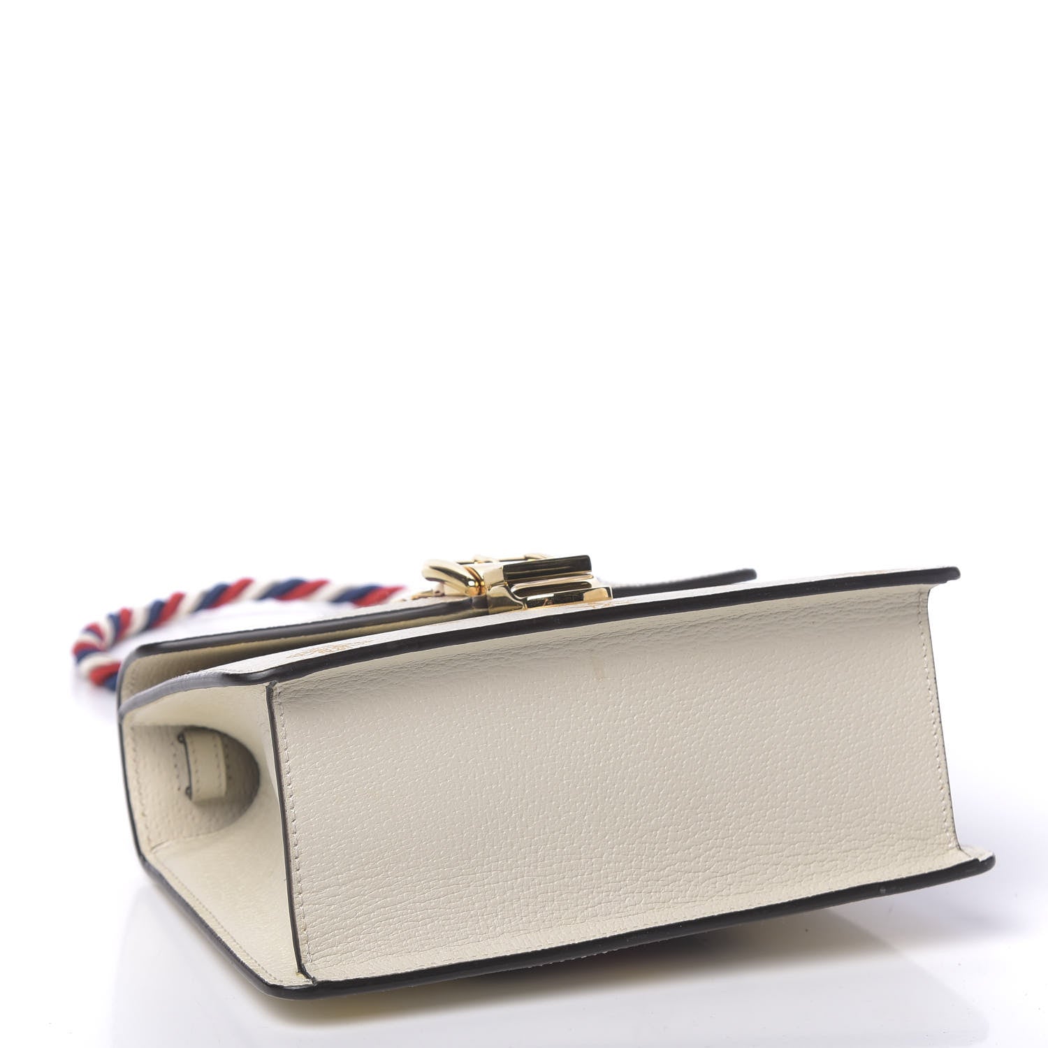 Gucci Textured Calfskin Bee Star Print Mini Sylvie Top Handle Bag Mystic White 5 of 11