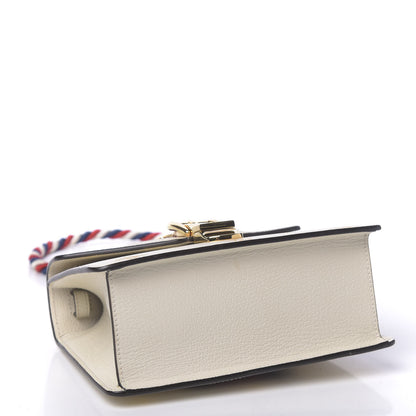 Gucci Textured Calfskin Bee Star Print Mini Sylvie Top Handle Bag Mystic White 5 of 11