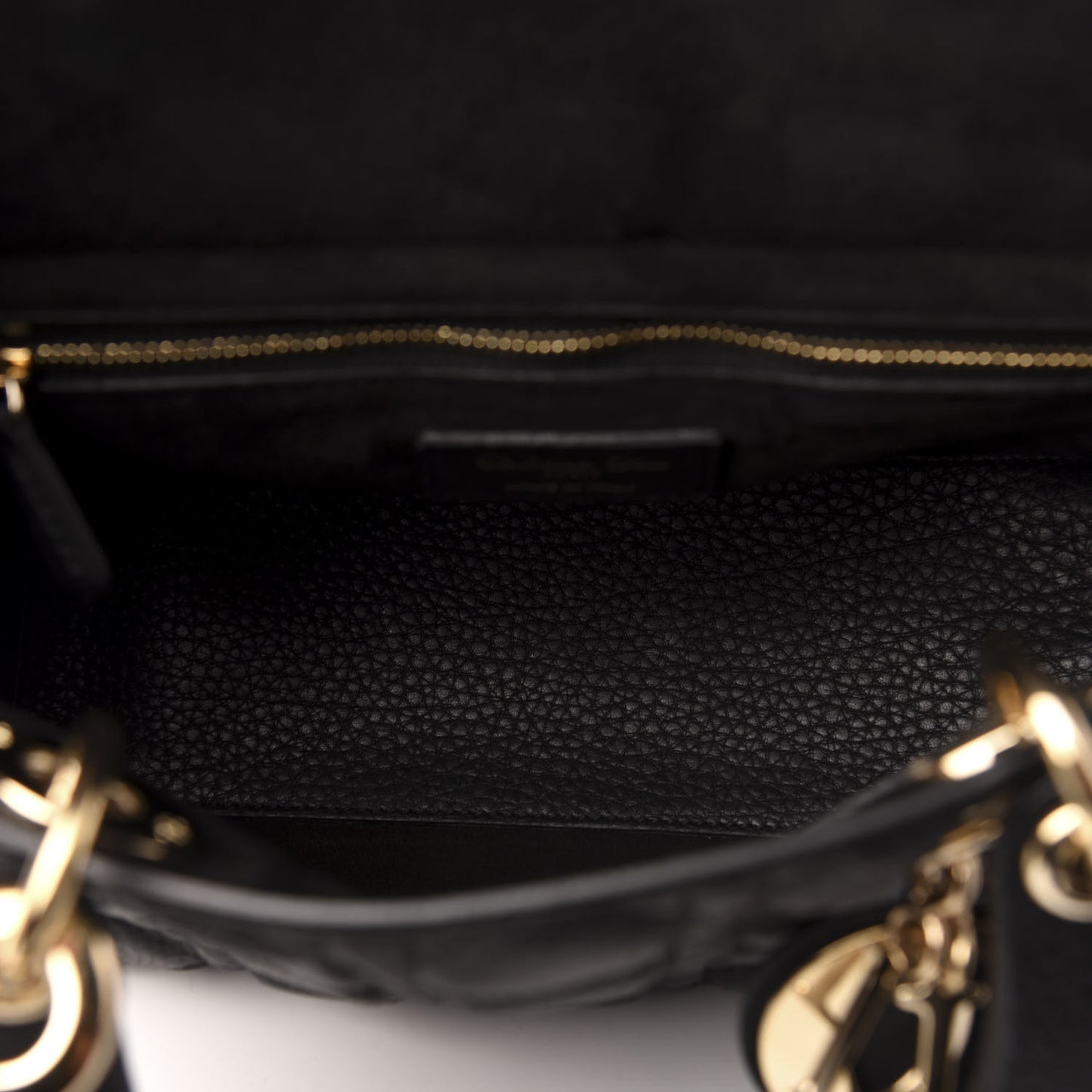 Grained Calfskin Cannage Medium Supple Lady Dior Black