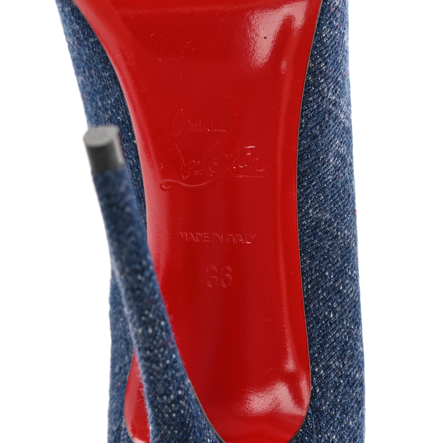 Christian Louboutin Denim Jazz Calf So Kate 120 Pumps 36 Blue 6 of 14