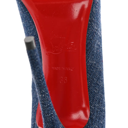Christian Louboutin Denim Jazz Calf So Kate 120 Pumps 36 Blue 6 of 14