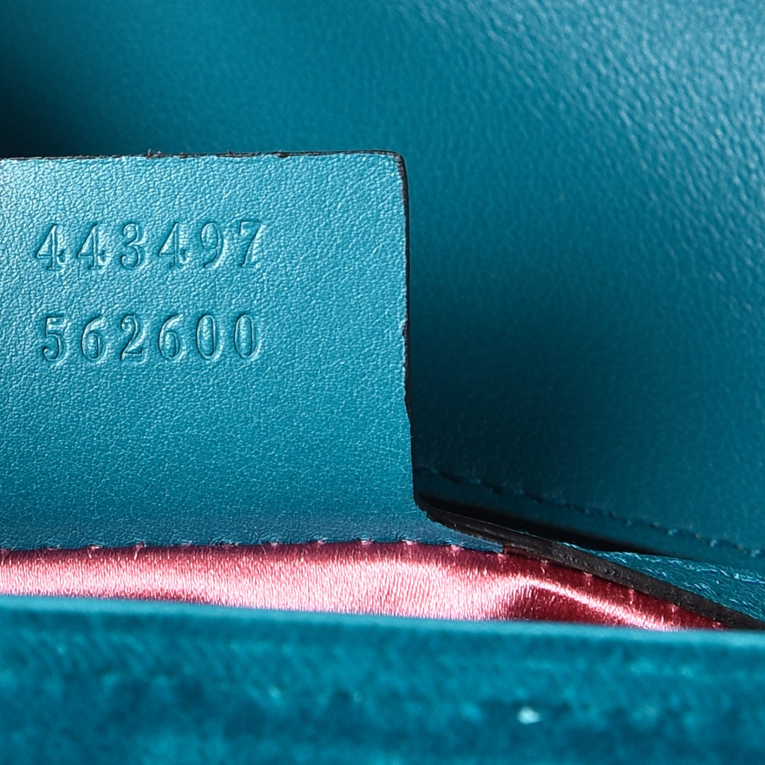 Gucci Velvet Matelasse Small GG Marmont Shoulder Bag Pavone Cyan 7 of 8