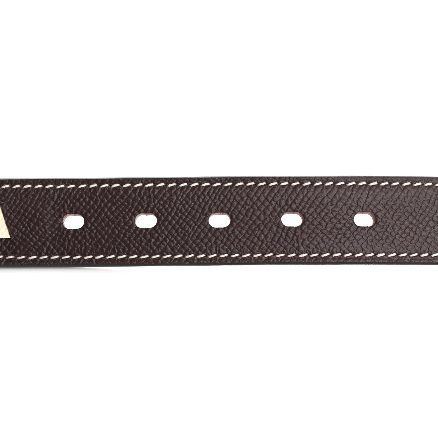 Hermes Epsom Tresse Dog Collar L Rouge Sellier Nata Sesame 3 of 7