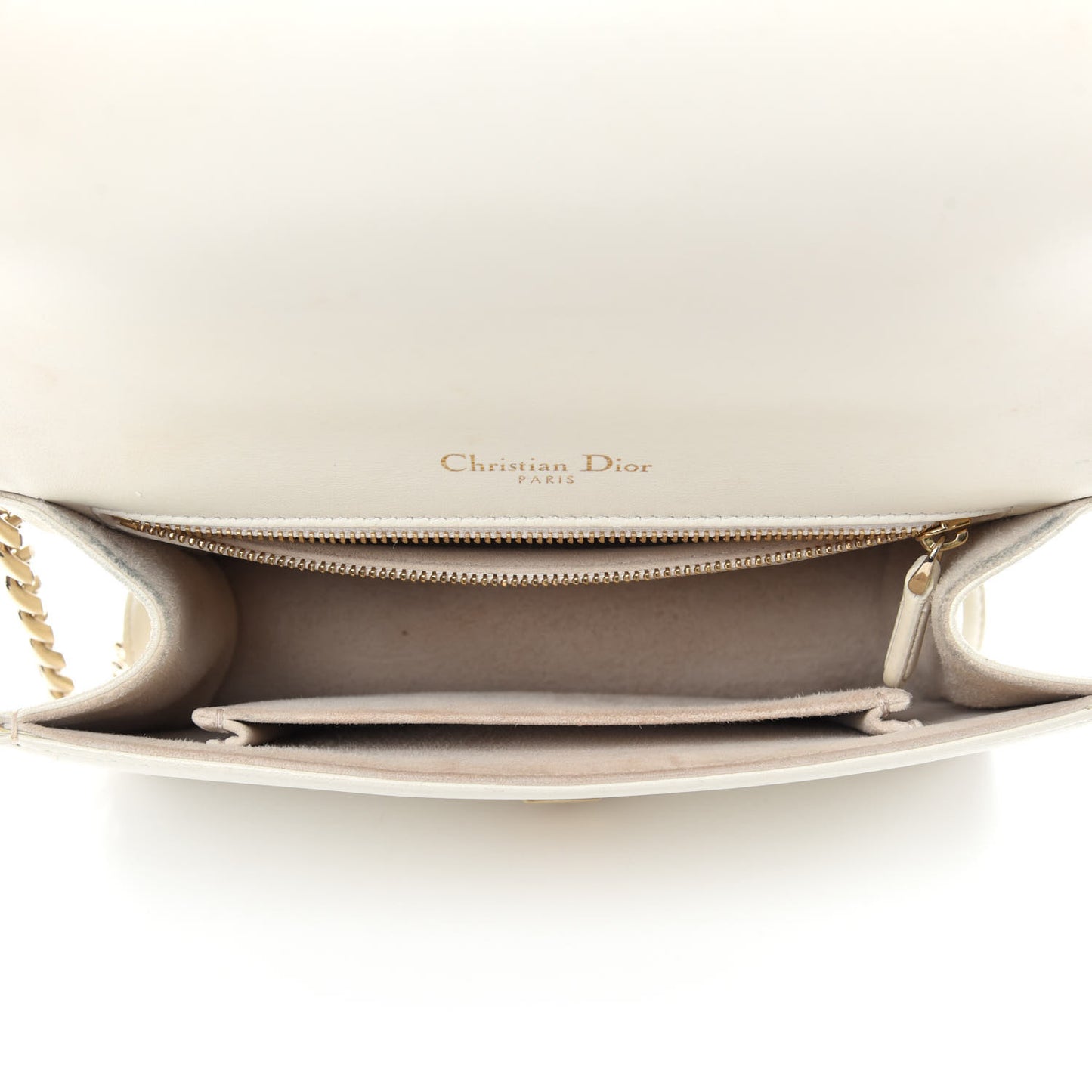 Lambskin Studded Medium Diorama Flap Bag Latte