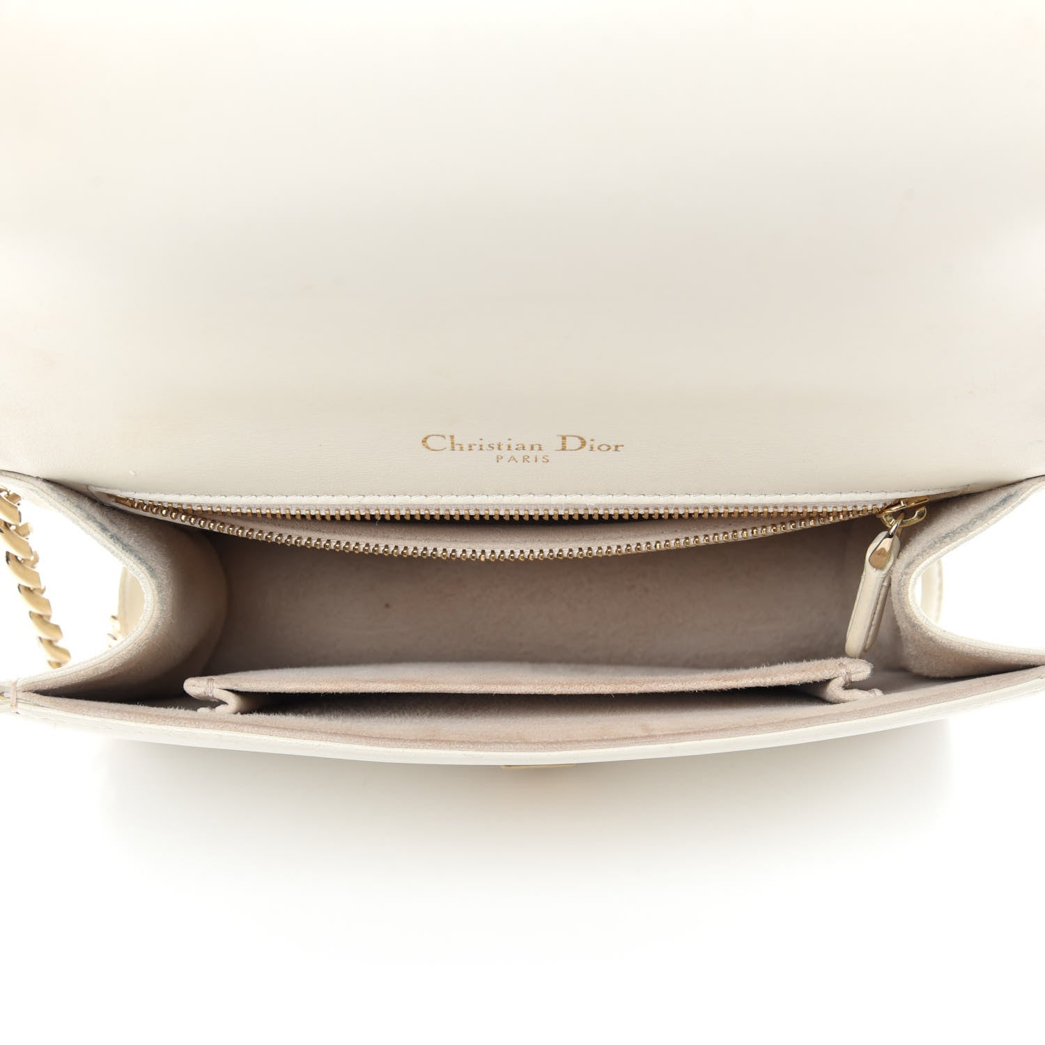 Christian Dior Lambskin Studded Medium Diorama Flap Bag Latte 5 of 17