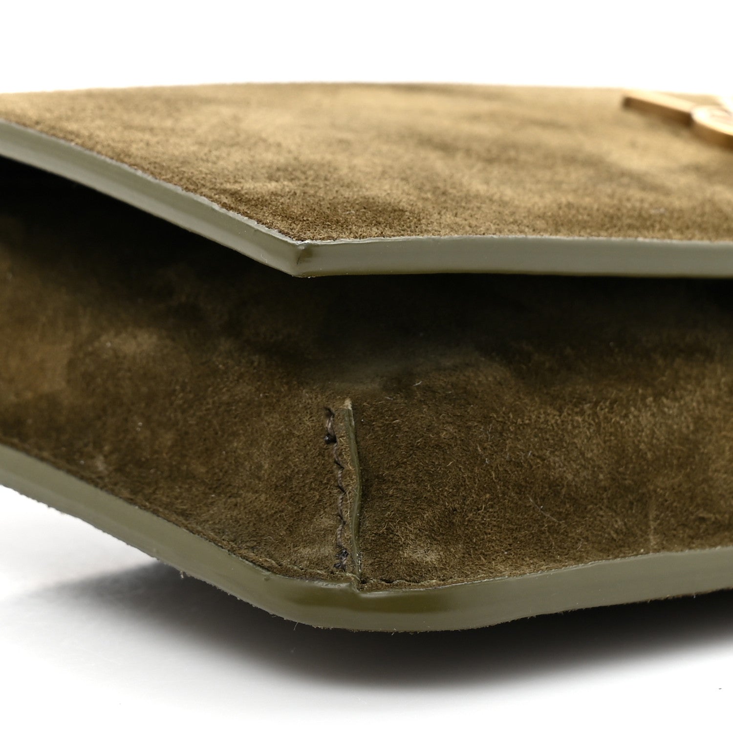 Saint Laurent Suede Monogram Phone Holder Crossbody Loden Green 10 of 13