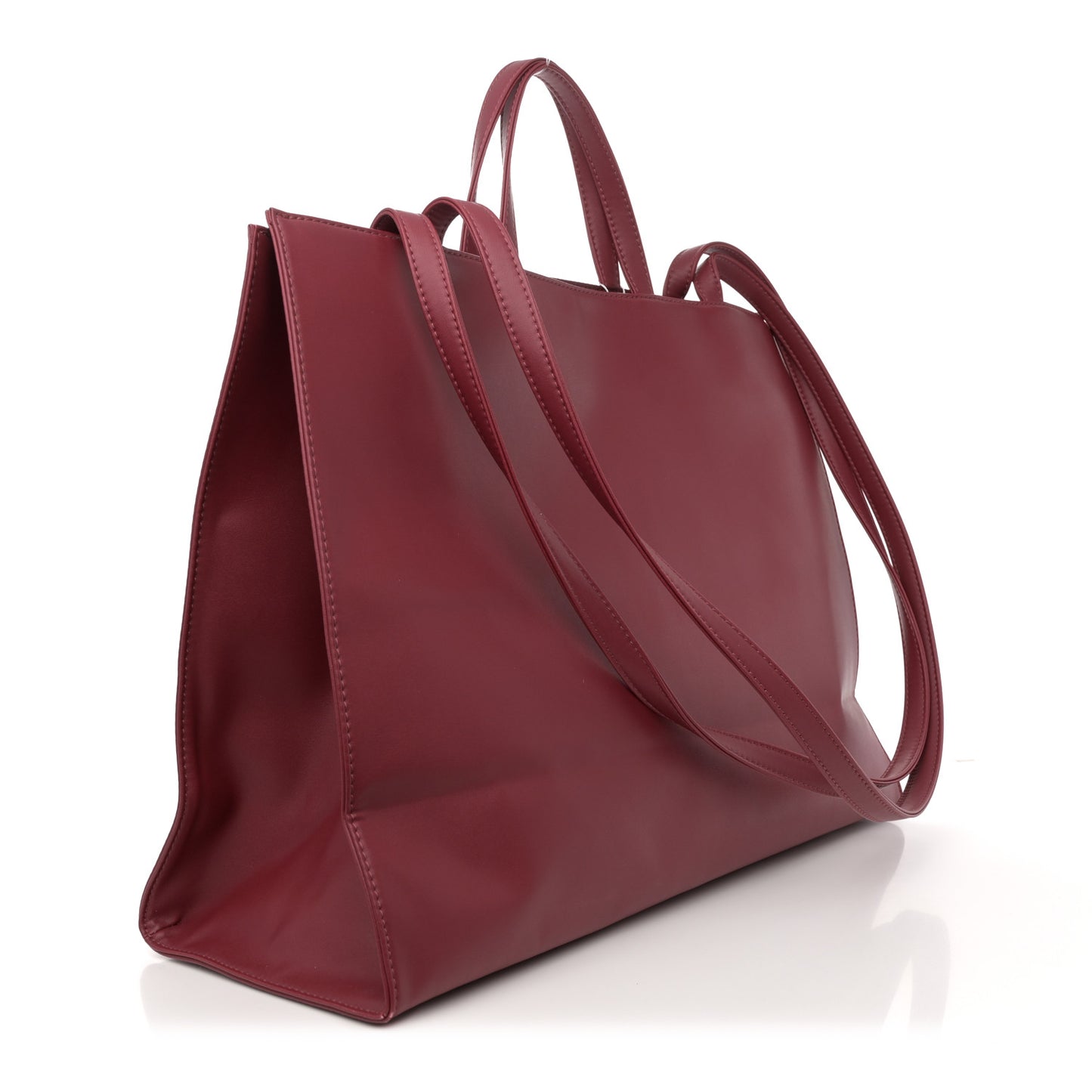 Vegan Leather Large Shopping Bag Oxblood