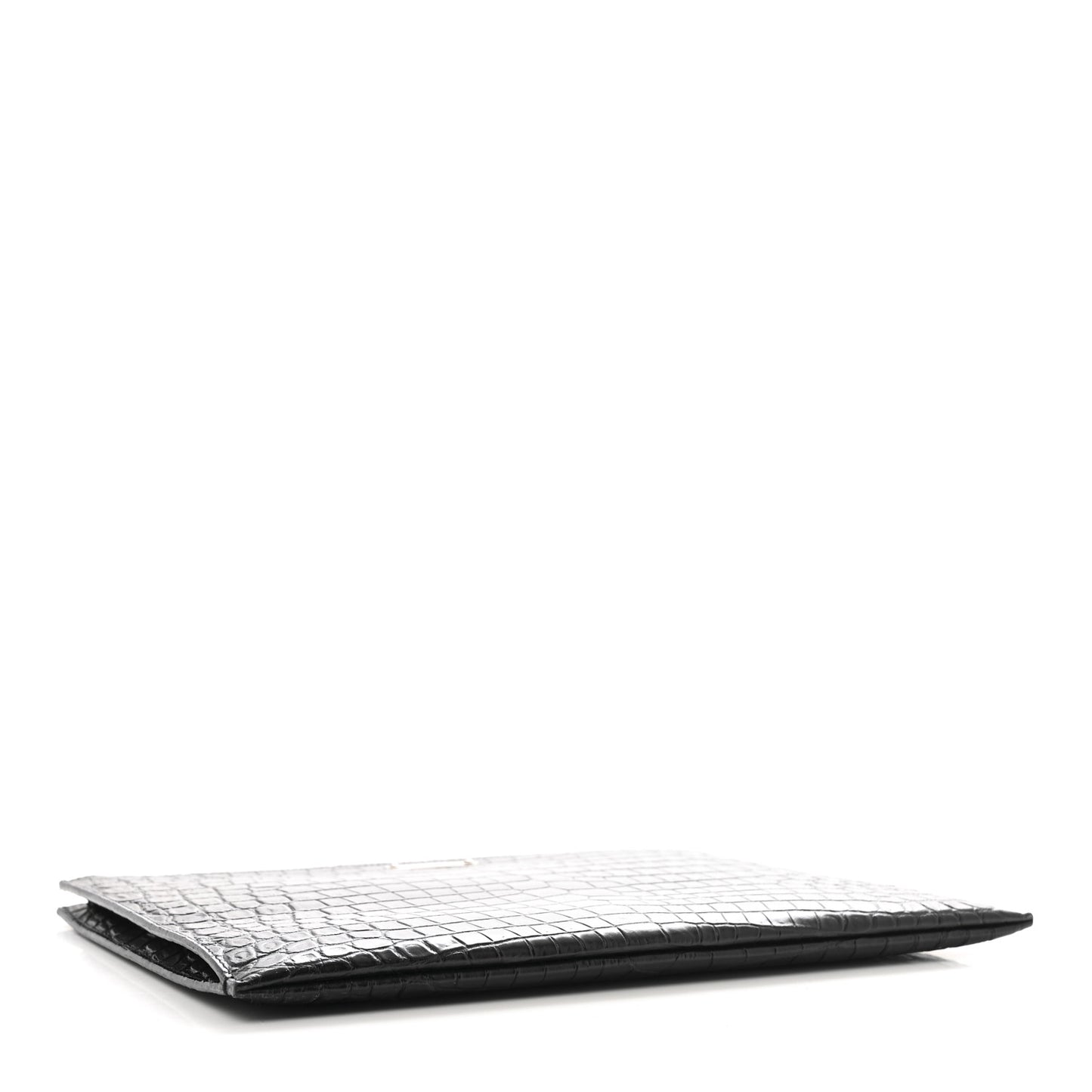 Calfskin Crocodile Embossed Document Holder Black
