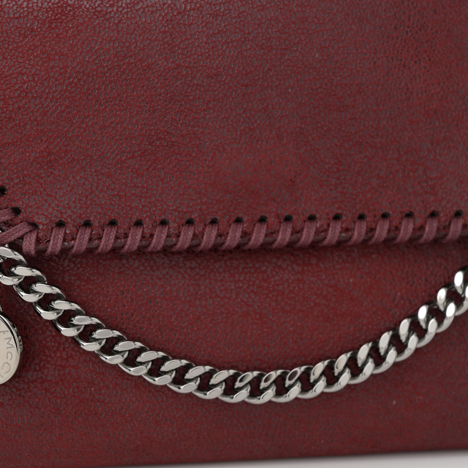 Stella McCartney Shaggy Deer Mini Falabella Crossbody Bag Burgundy 7 of 9