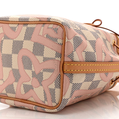 Louis Vuitton Damier Azur Tahitienne Nano Noe Rose Ballerine 10 of 10