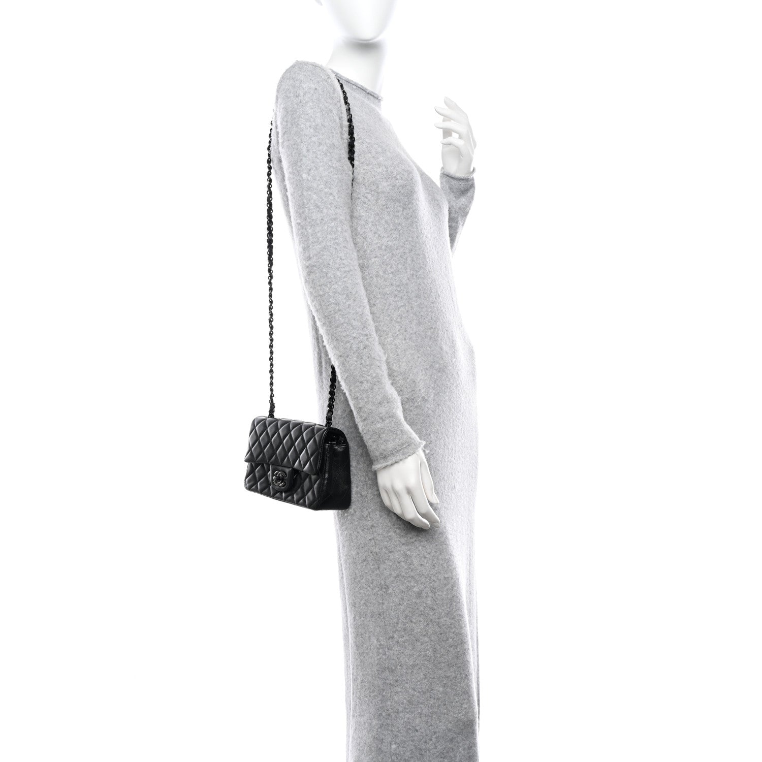 Chanel Lambskin Quilted Mini Rectangular Flap So Black 2 of 11