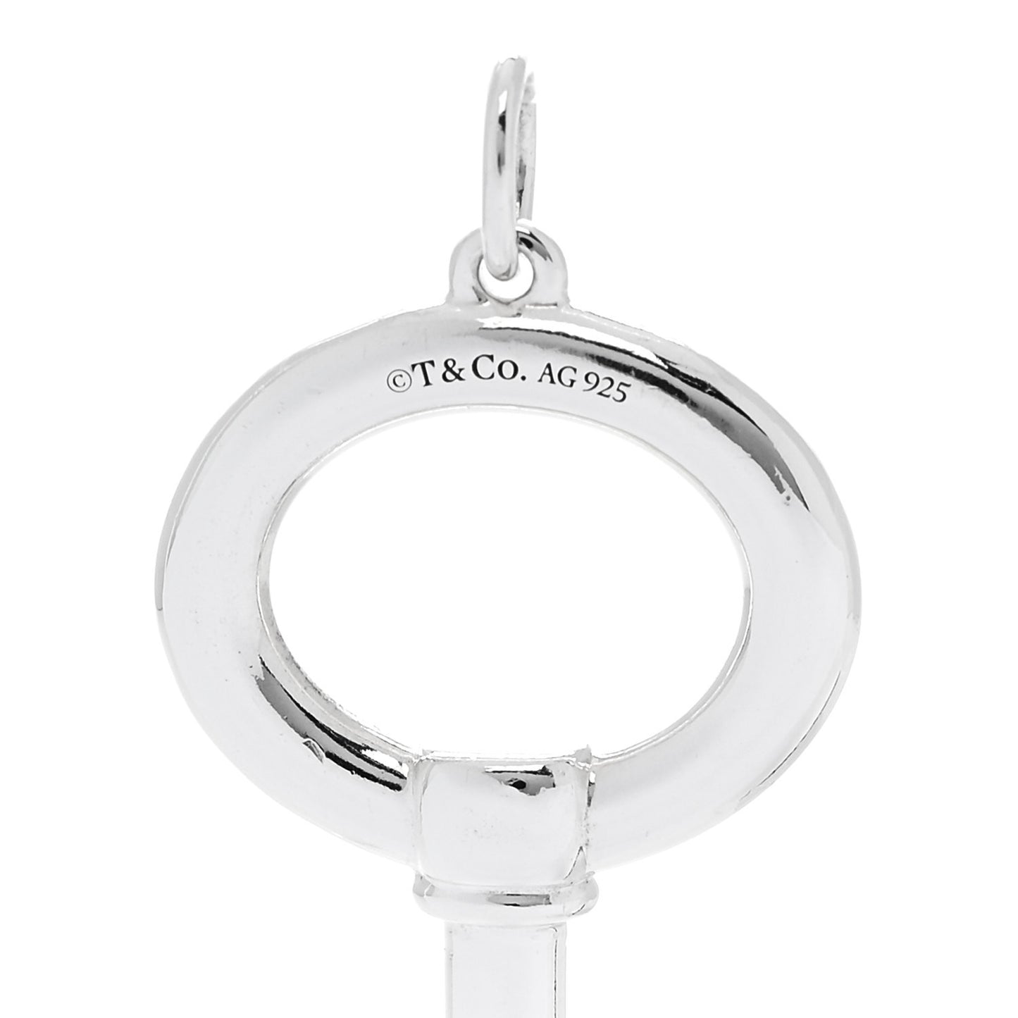 Sterling Silver Modern Oval Key Pendant