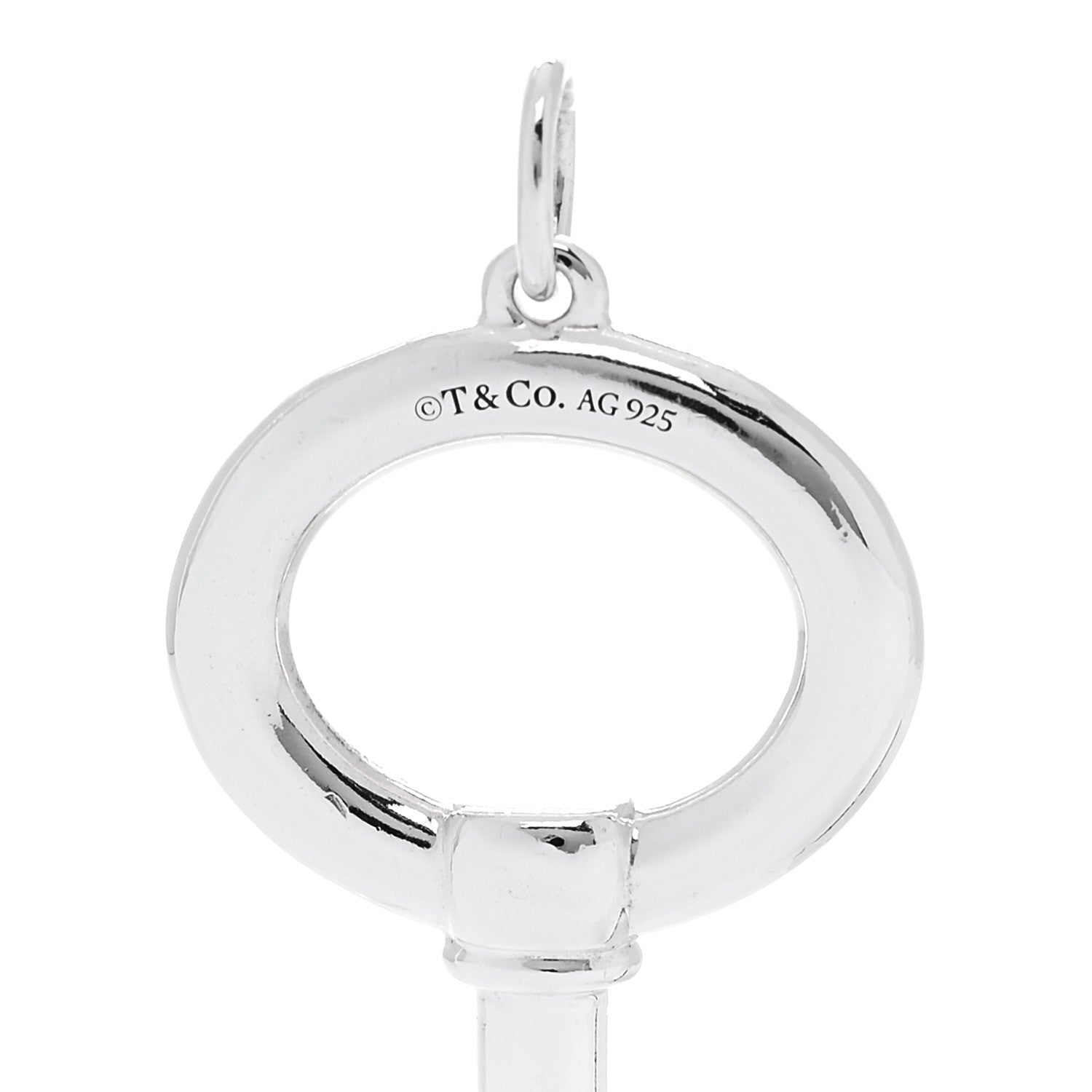 Tiffany Sterling Silver Modern Oval Key Pendant 4 of 5