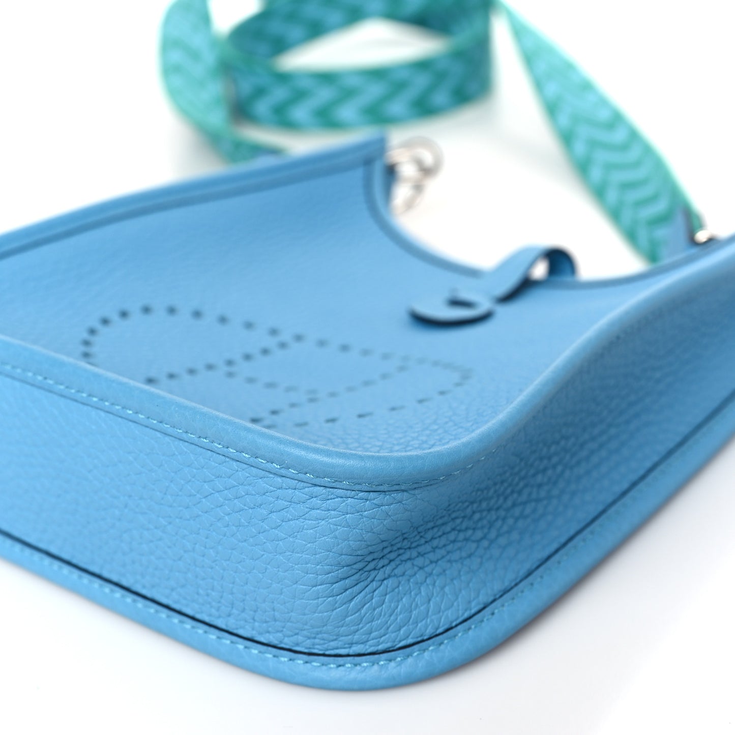 Taurillon Clemence Zigzag Sangle Evelyne TPM Bleu du Nord Vert Veronese