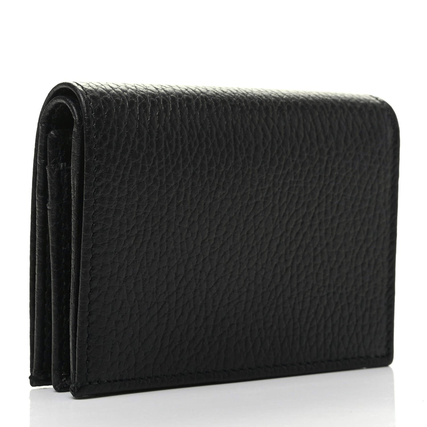 Gucci Pebbled Calfskin GG Marmont Card Case Black 3 of 8
