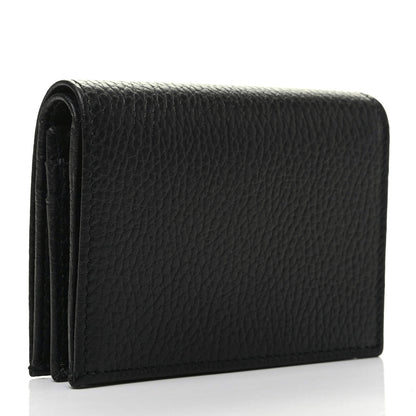 Gucci Pebbled Calfskin GG Marmont Card Case Black 3 of 8