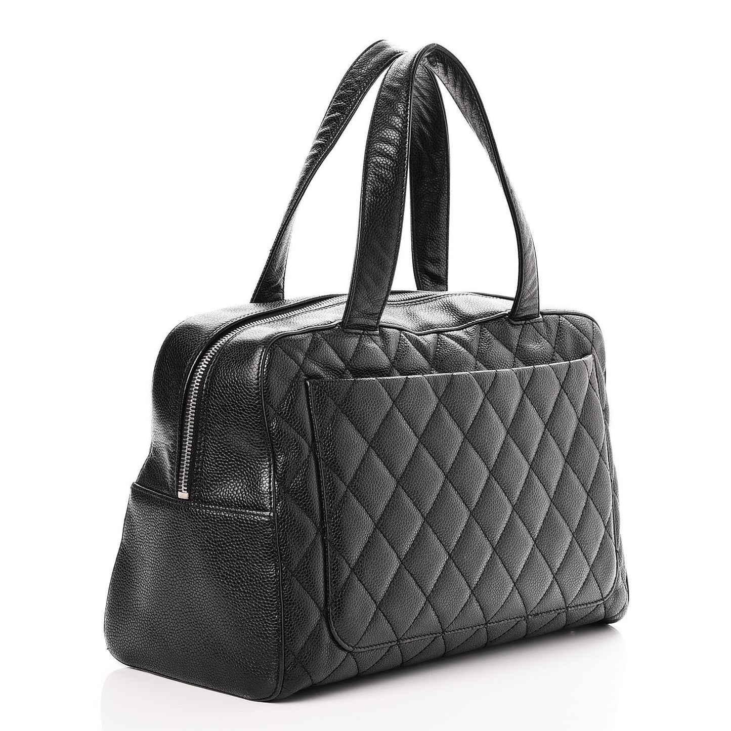 Caviar Quilted Bowler Black