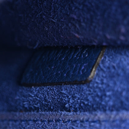 Celine Drummed Calfskin Nano Luggage Indigo 7 of 13